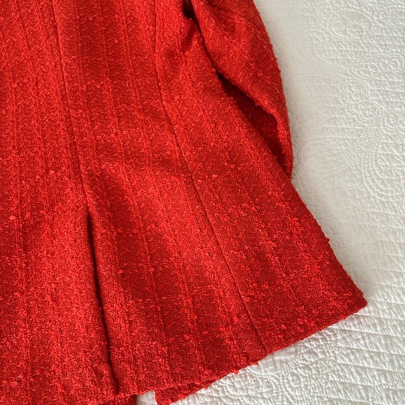 NWT H&M Textured-Weave Tweed Jacket Blazer Orange Red XS - Picture 15 of 16